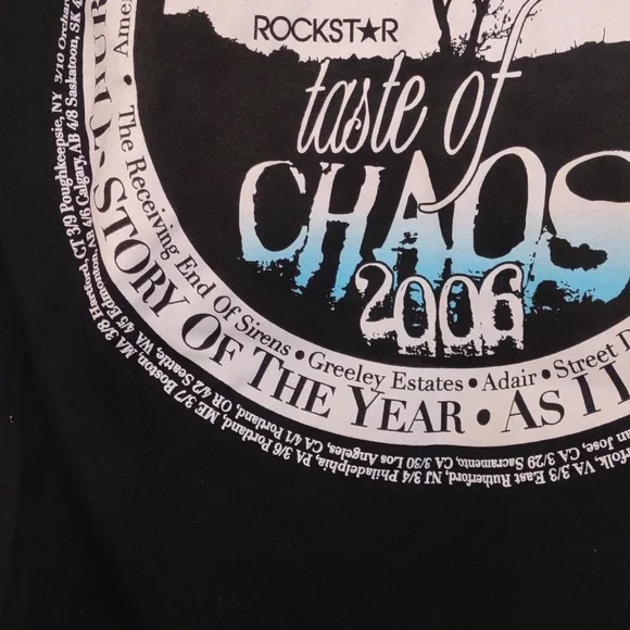 NEW NEVER USED TASTE OF CHAOS 2006 CONCERT TSHIRT SIZE M - Picture 8 of 10